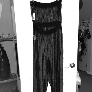 Strapless See-Through Swim Coverup